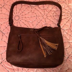Giant Roots studded leather handbag